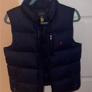 Polo Ralph Lauren Navy Puffer Vest with Red Pony - Size L Boys